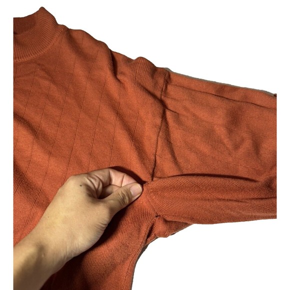 VALDA By Toscano Mens Crewneck Knit Sweater Pullover Orange Small MADE IN ITALY - Picture 9 of 9
